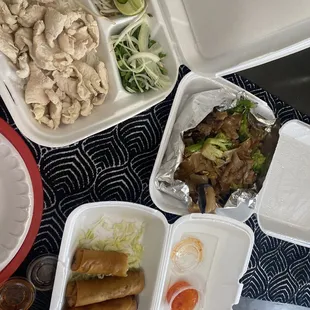 16. Chicken Pho, 2. Eggrolls, 13. Pad See Ew