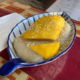 Mango sticky rice.