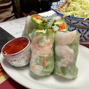 Spring rolls.
