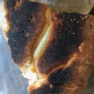 a burnt piece of bread