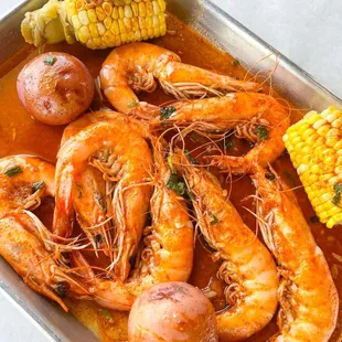 garlic butter boiled shrimp