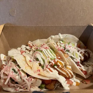 Island fish tacos to-go
