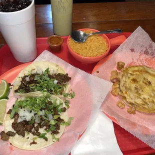 Fantastic Beef Tacos, Chicken Gordita, Mexican Rice &amp; Diet Pepsi !!!