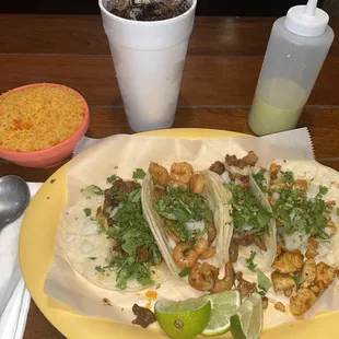 Fantastic Tacos (Beef, Tripe, Chicken, Shrimp) &amp; Rice !!!