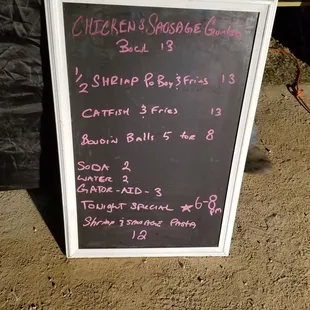 11/3/18 menu at Sunset Park'd