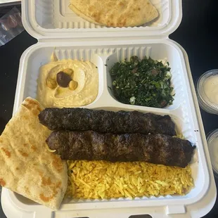 Beef kabob plate