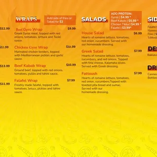 Kraving Kabob Menu.