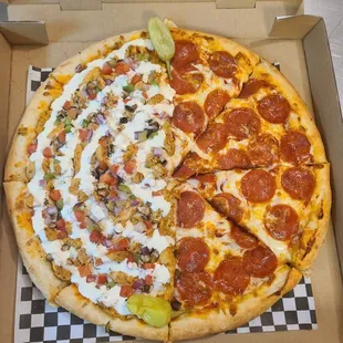 Half Kebab Supreme Half Pepperoni