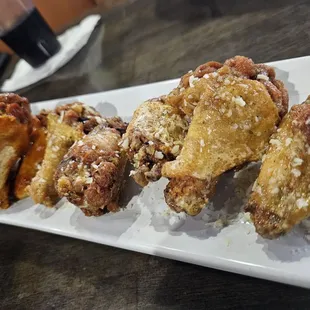 Half mango habanero half garlic parm wings