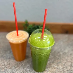 two smoothie drinks