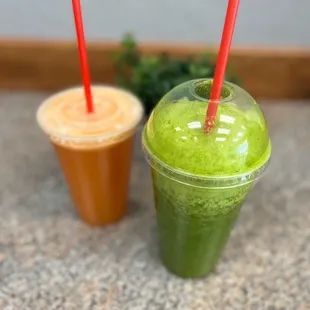 two smoothie drinks