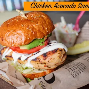 a chicken avocado sandwich