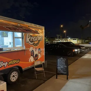 food truck parked in a parking lot