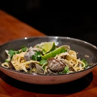 Clams and Linguine
with cilantro-lime fish sauce