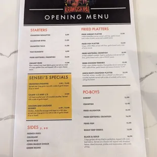 menu