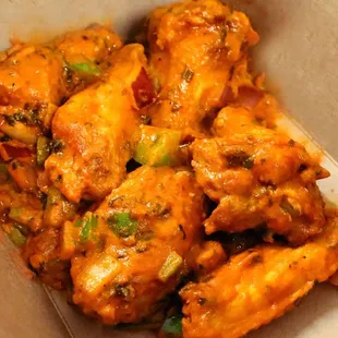 a closeup of a chicken dish