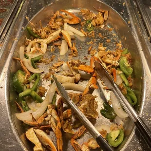 a pan full of food