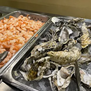 a variety of seafoods