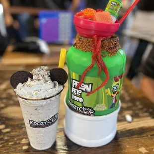 Watermelon Pelonchela and Oreo shake. Long wait, but everything was actually very delicious