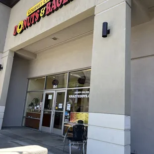 Front of store sitting on patio