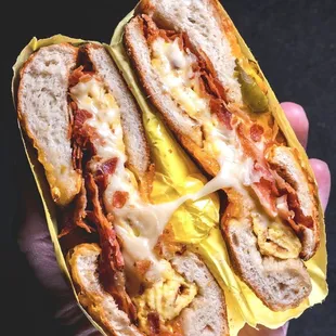 Bacon, Egg, and Cheese on a Jalapeno Bagel.