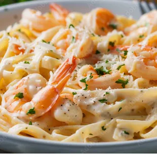 Linguini Alfredo with Shrimp