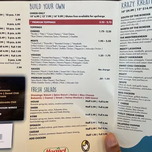 menu