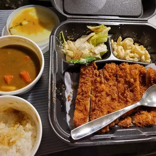 Chicken katsu set with curry! Delicious! Curry is a must get!!