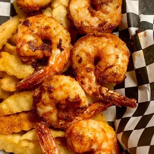 a basket of fried shrimp