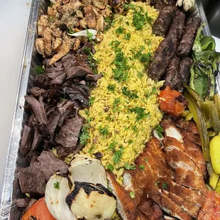 a variety of meats and vegetables