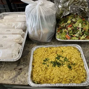 a variety of food items