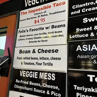 Vegetarian options can be made vegan by removing cheese