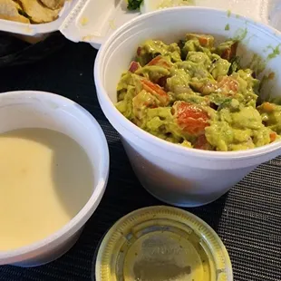 Cheese dip and fresh guac