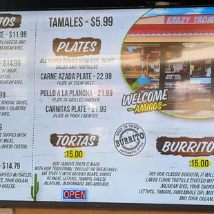 This is the second of three TV menu boards.  Photo taken January 14, 2025.