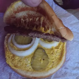 Number 1 cheeseburger. Charred taste. Awesome!