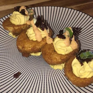 Fried deviled eggs