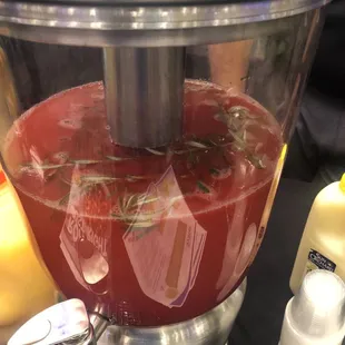 Cranberries and pomegranate with fresh rosemary