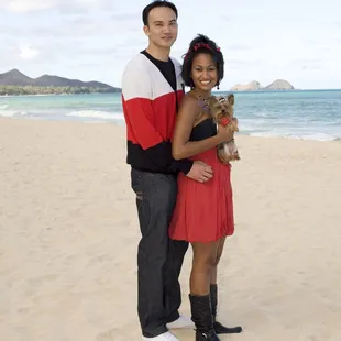 Couples portrait with pet