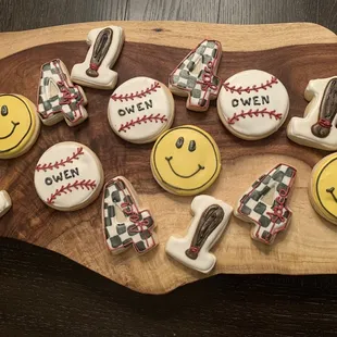 aseball cookies with smiley faces