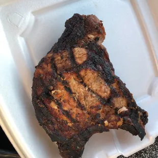 Taking it home to the dogs. Monday night &quot;special&quot; pork chop
