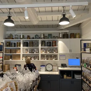 a store with shelves of goods