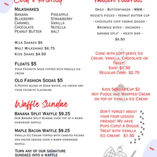 Ice Cream Menu