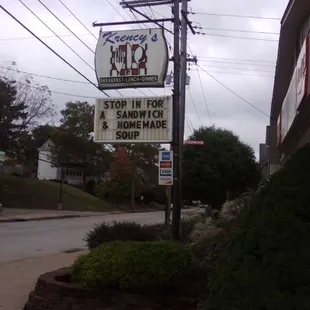 a sign for krency&apos;s ice cream