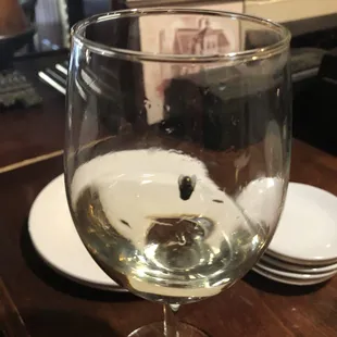 Fly in the glass of wine.