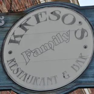 Sign over entrance Kreso&apos;s, Bardstown Kentucky