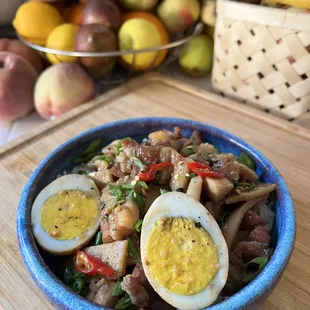 This dish is called "kaw sach chruk". Which is a braised pork stew. Best served over jasmine rice. So delicious and comforting!
