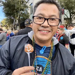 02.22.20 beads and poop lollipop... "Throw me something!"