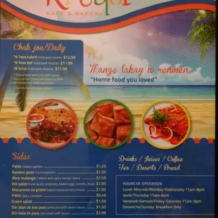 Appetizers and Hours