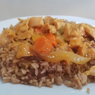 Half of the stew conch, we split it.