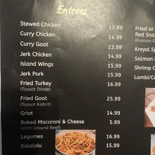 The original price of the curry goat for 23.99.